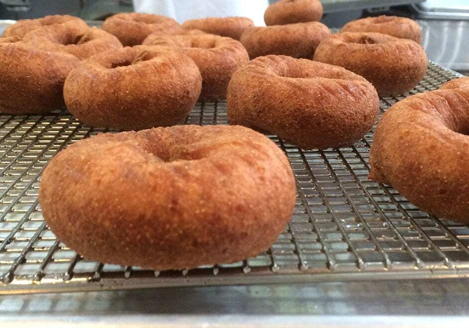 doughnuts on a rack