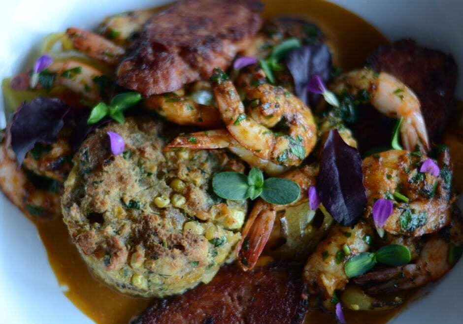 A shrimp dish.