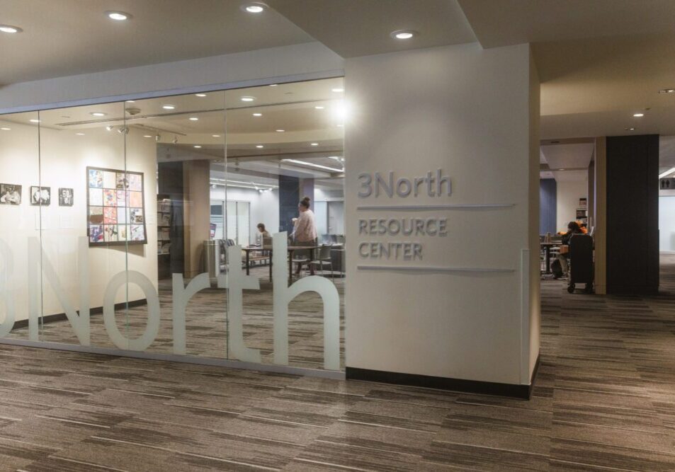 The entrance to the Community Resource Center at Kansas City Public Library Central Branch in Kansas City, MO. (Chase Castor | Flatland.)