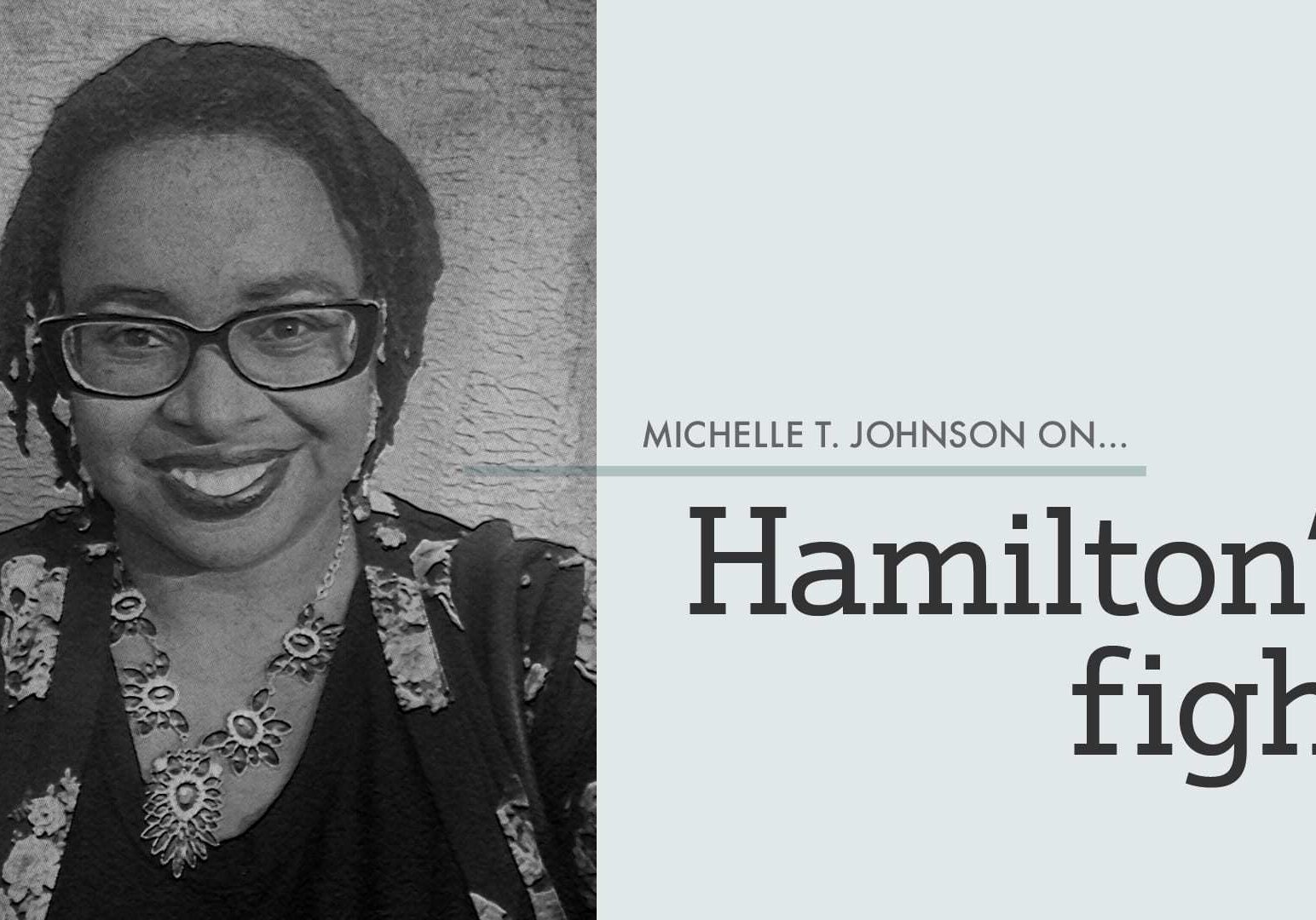 Cover art for MTJ column "Hamilton's fight"