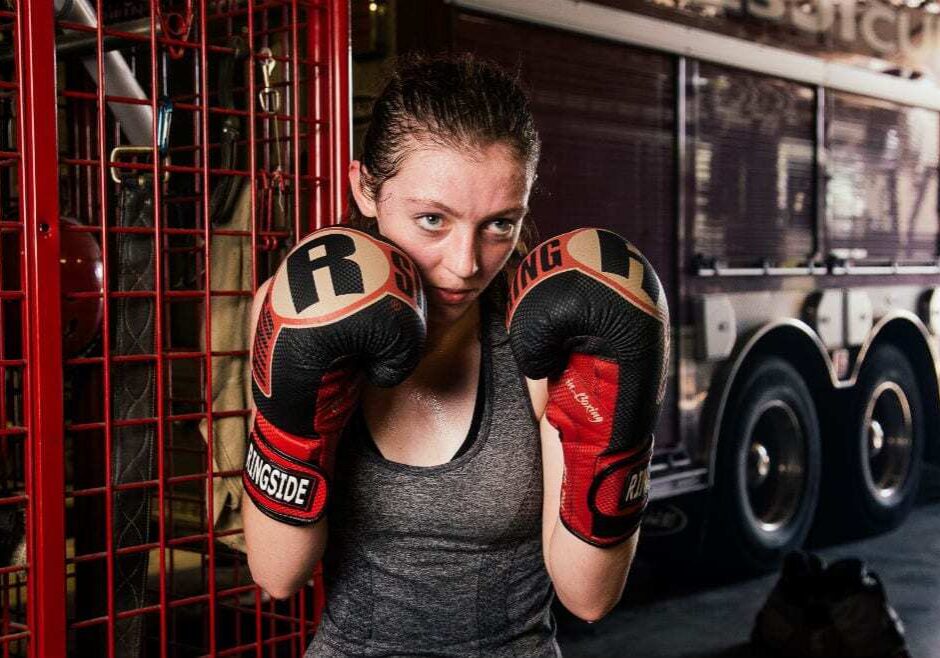 A teenage boxer
