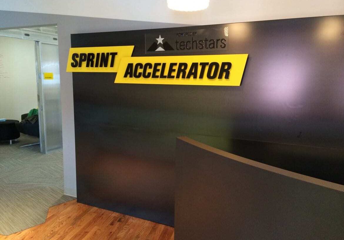 The entrance of the Sprint Accelerator in the Crossroads. 