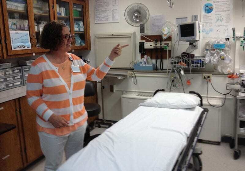 Debbie Bruner, administrator of Minneola District Hospital, says her facility sees patients in need of mental health services every day. Photo by Bryan Thompson.