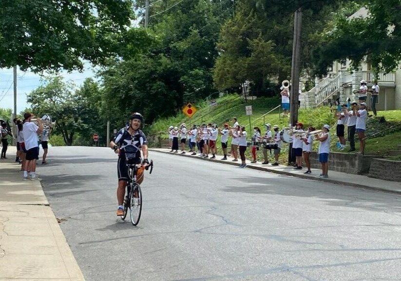 Tom McGuire on his bike.