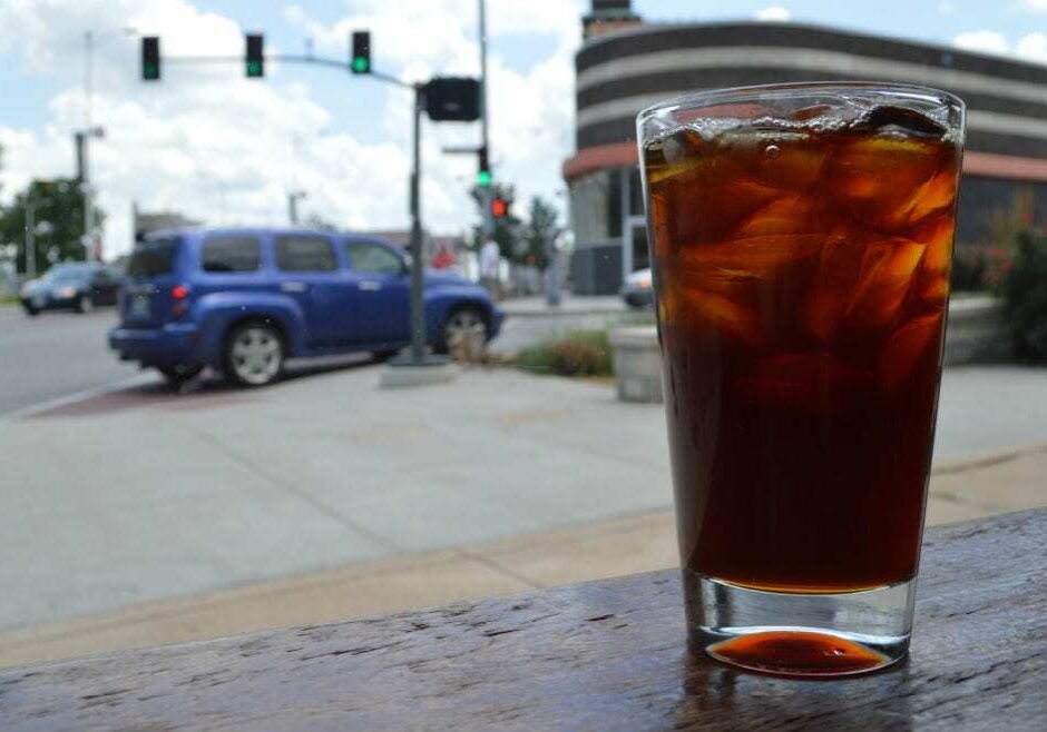 coffee in a window